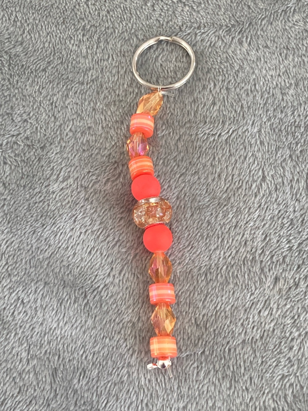 Orange beaded keychain